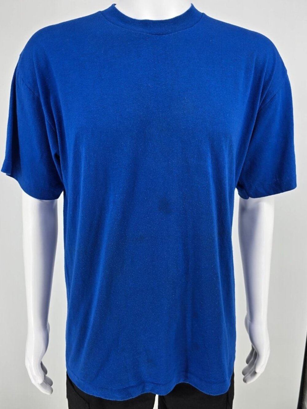 Vintage 1980s Heft-T by Tee Jays Single Stitch Blank Royal Blue T-Shirt (XL)